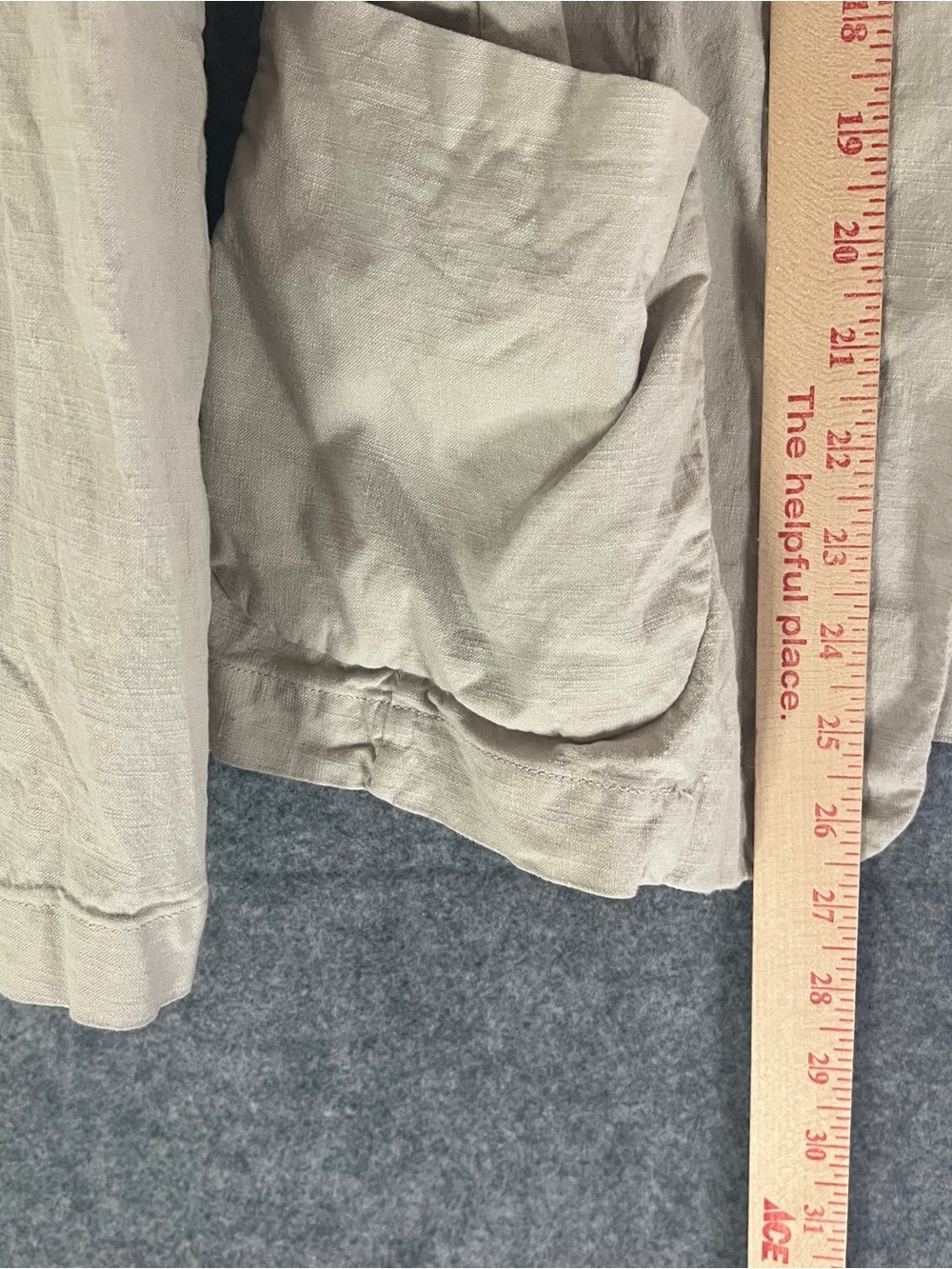 FRANK & EILEEN Dublin Blazer Open Front Jacket Linen Cotton Flax Cream Size L - Picture 11 of 13